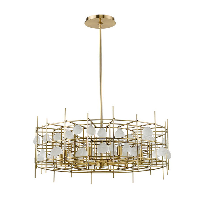 Z-Lite Garroway 9 Light 14" Chandelier, Aged Brass/Aged Brass