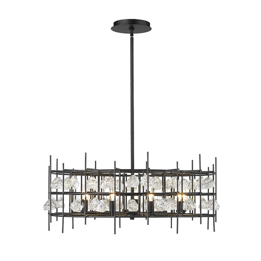 Z-Lite Garroway 9 Light 14" Chandelier, Matte Black/Matte Black