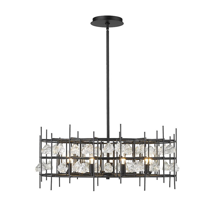 Z-Lite Garroway 9 Light 14" Chandelier, Matte Black/Matte Black