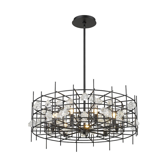 Z-Lite Garroway 9 Light 14" Chandelier, Matte Black/Matte Black