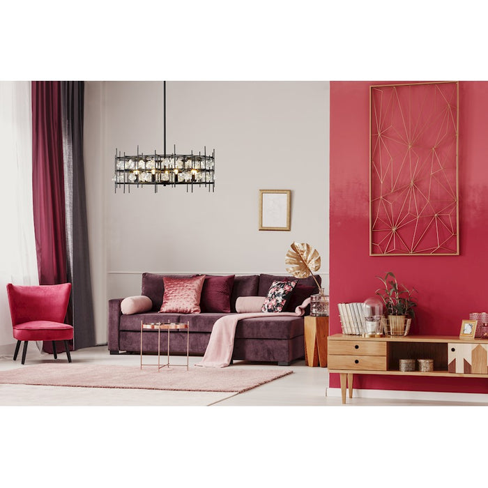 Z-Lite Garroway 9 Light 14" Chandelier, Matte Black/Matte Black
