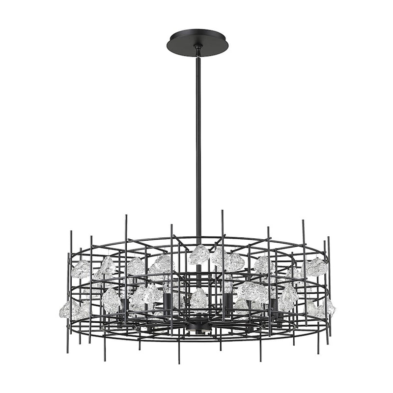 Z-Lite Garroway 9 Light 14" Chandelier, Matte Black/Matte Black