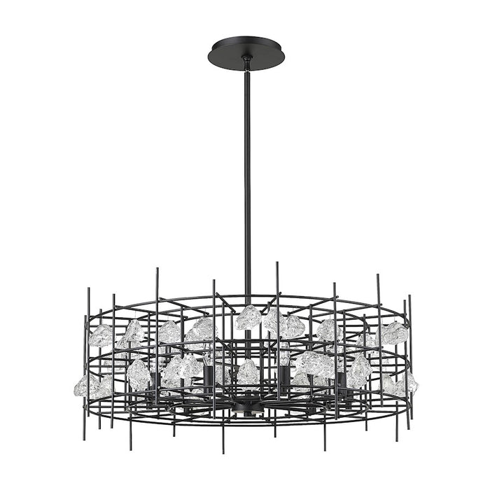 Z-Lite Garroway 9 Light 14" Chandelier, Matte Black/Matte Black