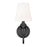 Z-Lite Claudelle 1 Light Curve Wall Sconce, Matte Black/White