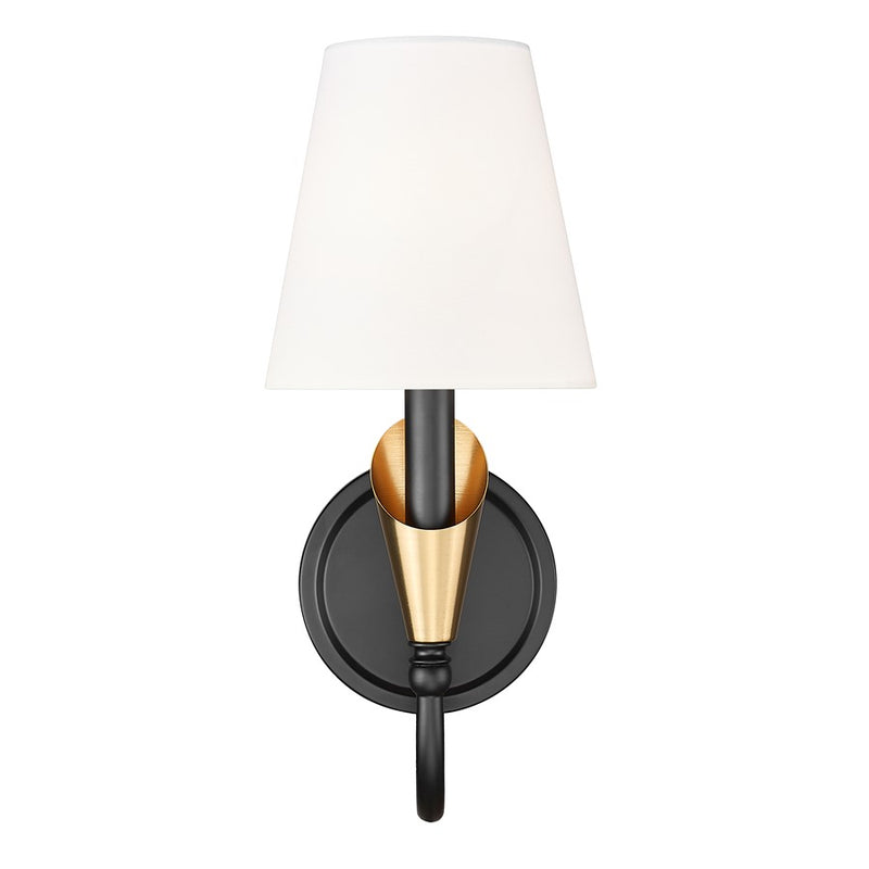 Z-Lite Claudelle 1Lt Curve Wall Sconce, Black/Gold/White