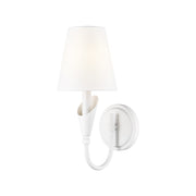 Z-Lite Claudelle 1 Light Curve Wall Sconce, Textured White/White - 4014-1S-TW