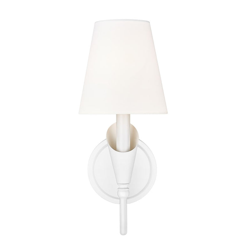 Z-Lite Claudelle 1 Light Curve Wall Sconce, Textured White/White