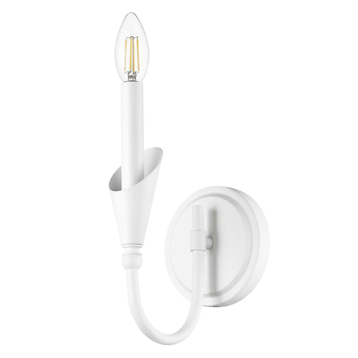 Z-Lite Claudelle 1 Light Curve Wall Sconce, Textured White/White