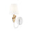 Z-Lite Claudelle 1Lt Curve Wall Sconce, White/Gold/White - 4014-1S-TW-MGLD