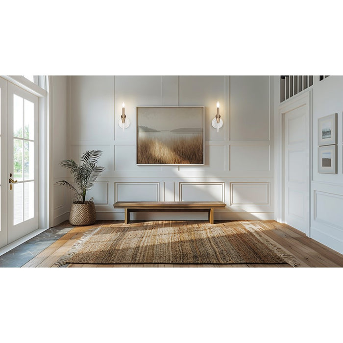 Z-Lite Claudelle 1Lt Curve Wall Sconce, White/Gold/White