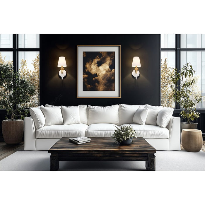 Z-Lite Claudelle 1Lt Curve Wall Sconce, White/Gold/White