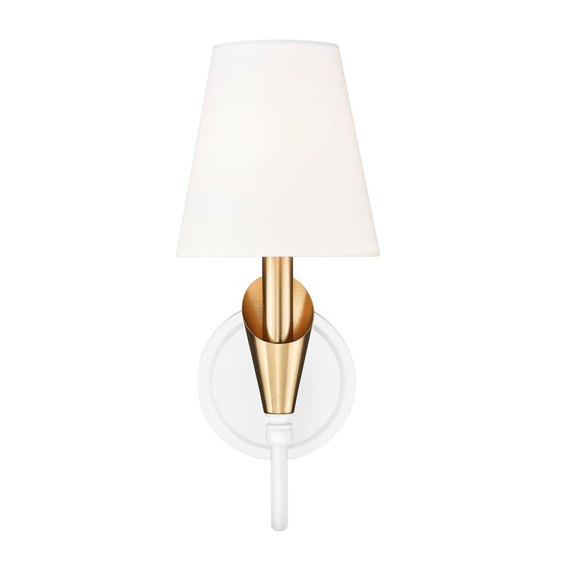 Z-Lite Claudelle 1Lt Curve Wall Sconce, White/Gold/White