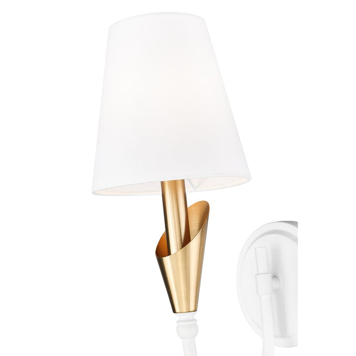 Z-Lite Claudelle 1Lt Curve Wall Sconce, White/Gold/White