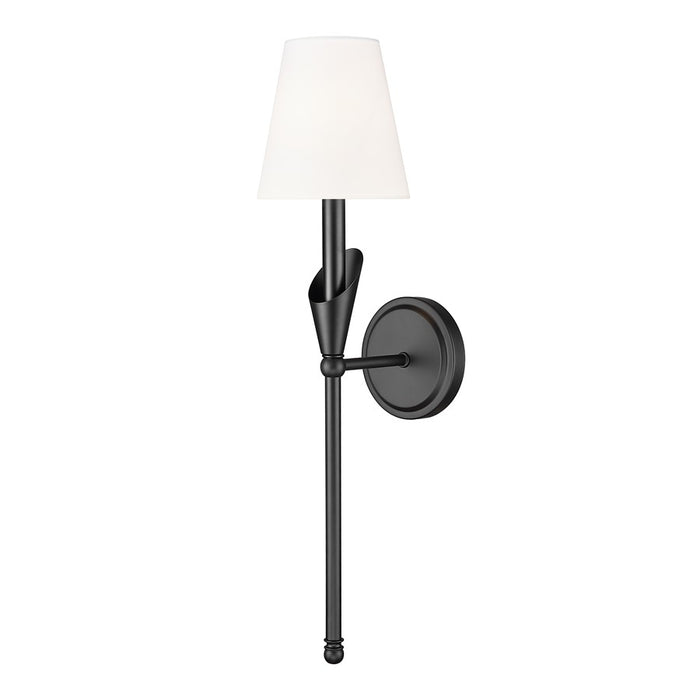 Z-Lite Claudelle 1 Light Wall Sconce, Matte Black/White - 4014-1SA-MB