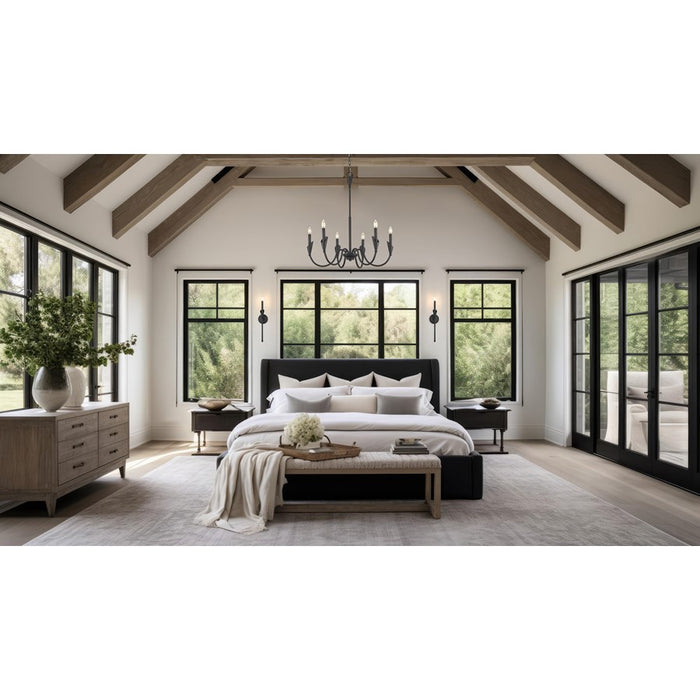 Z-Lite Claudelle 1 Light Wall Sconce, Matte Black/White