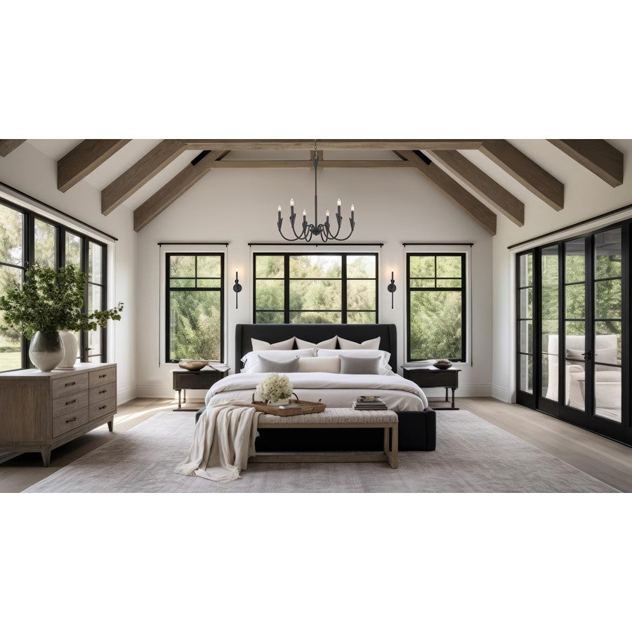 Z-Lite Claudelle 1 Light Wall Sconce, Matte Black/White