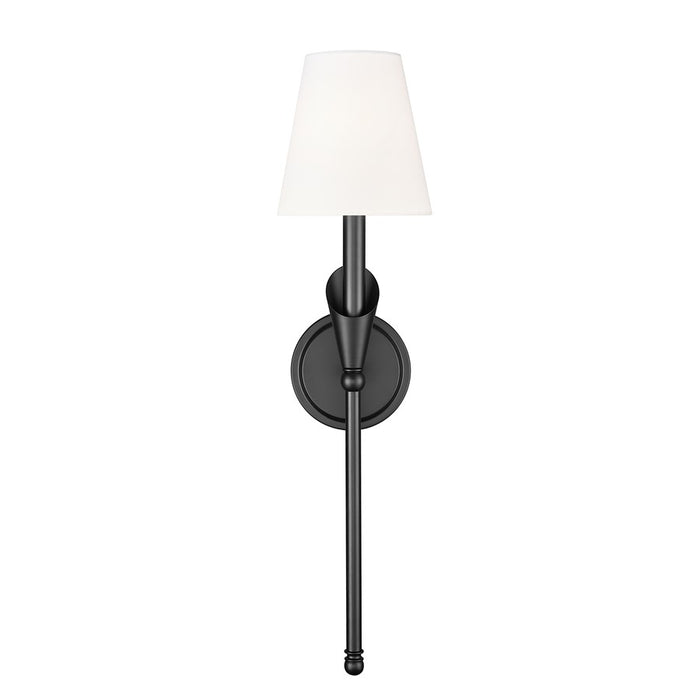 Z-Lite Claudelle 1 Light Wall Sconce, Matte Black/White