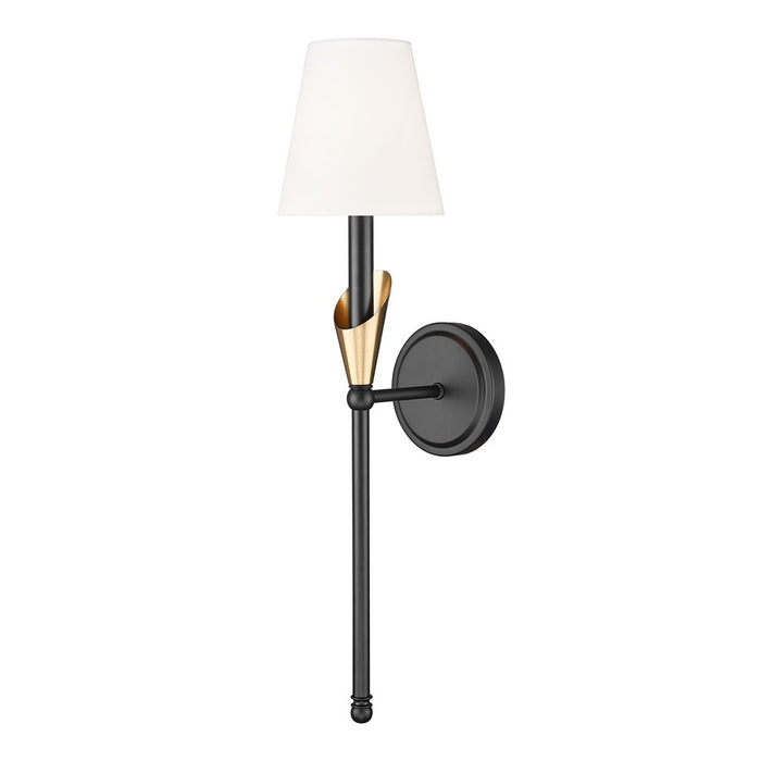 Z-Lite Claudelle 1Lt Wall Sconce, Black/Modern Gold/White - 4014-1SA-MB-MGLD