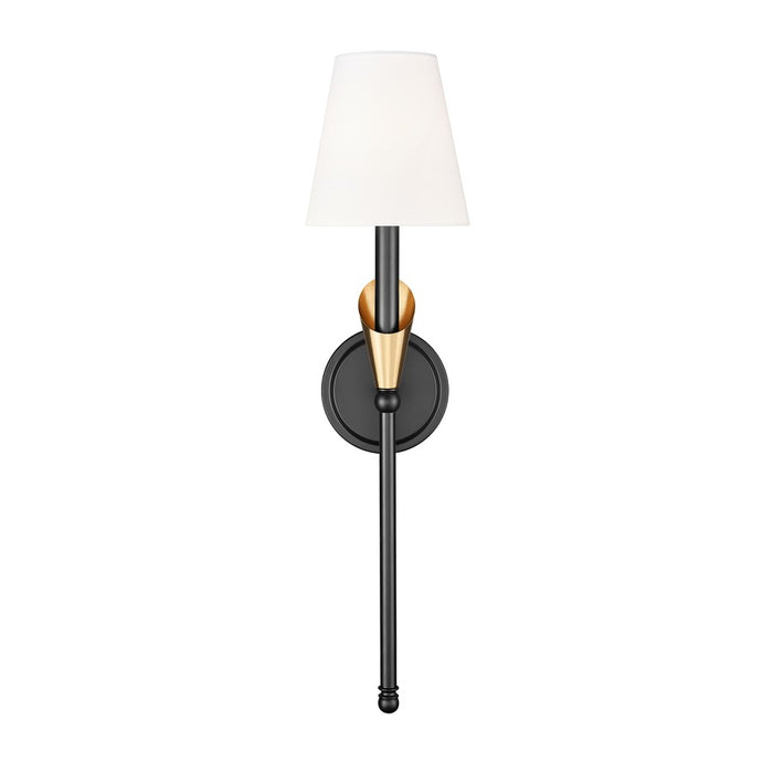 Z-Lite Claudelle 1Lt Wall Sconce, Black/Modern Gold/White