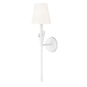Z-Lite Claudelle 1 Light Wall Sconce, Textured White/White - 4014-1SA-TW