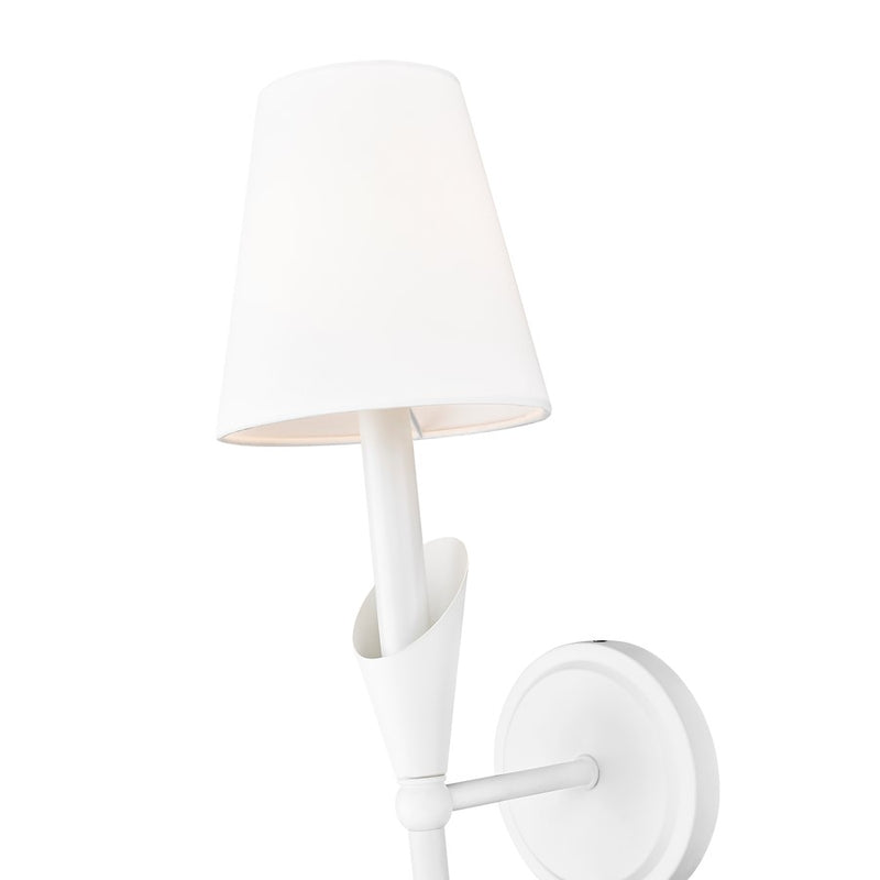 Z-Lite Claudelle 1 Light Wall Sconce, Textured White/White