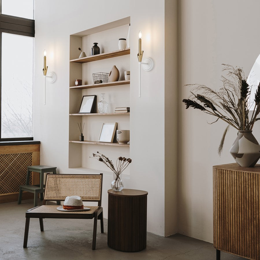 Z-Lite Claudelle 1Lt Wall Sconce, White/Modern Gold/White