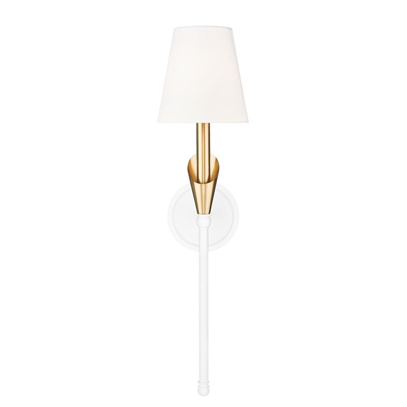 Z-Lite Claudelle 1Lt Wall Sconce, White/Modern Gold/White