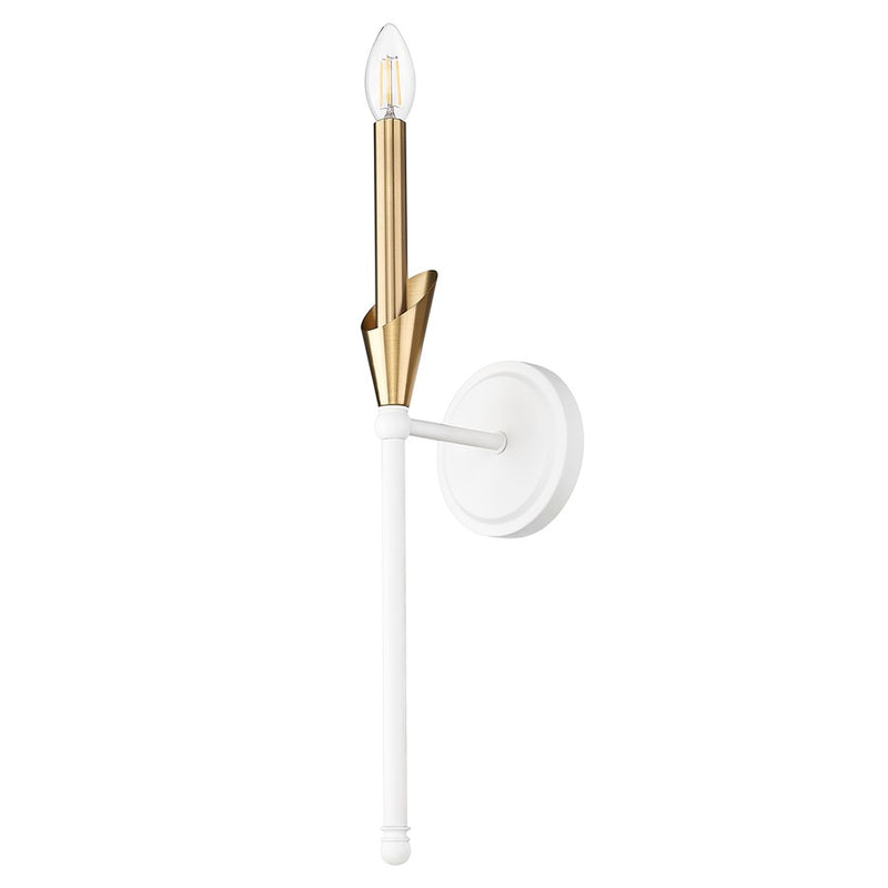 Z-Lite Claudelle 1Lt Wall Sconce, White/Modern Gold/White