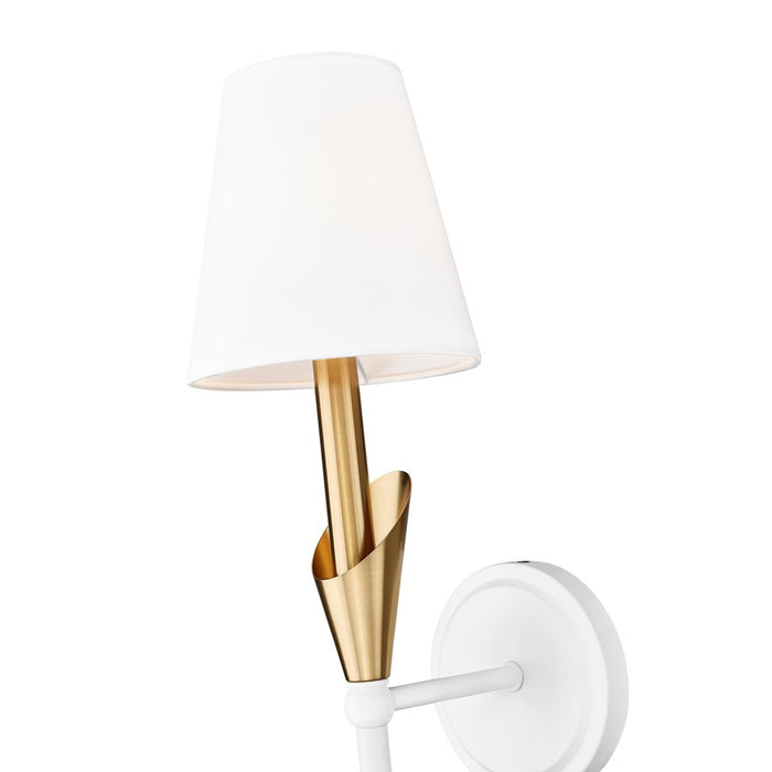 Z-Lite Claudelle 1Lt Wall Sconce, White/Modern Gold/White