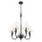 Z-Lite Claudelle 5 Light Chandelier, Matte Black/White