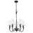Z-Lite Claudelle 5 Light Chandelier, Matte Black/White