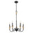Z-Lite Claudelle 5Lt Chandelier, Matte Black/Modern Gold/White