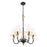 Z-Lite Claudelle 5Lt Chandelier, Matte Black/Modern Gold/White