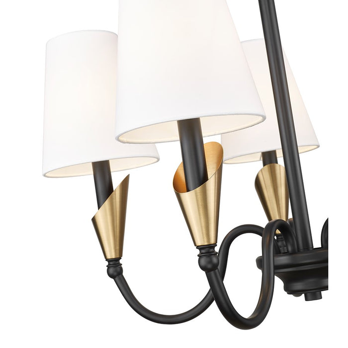 Z-Lite Claudelle 5Lt Chandelier, Matte Black/Modern Gold/White