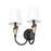 Z-Lite Claudelle 2Lt Wall Sconce, Black/Modern Gold/White