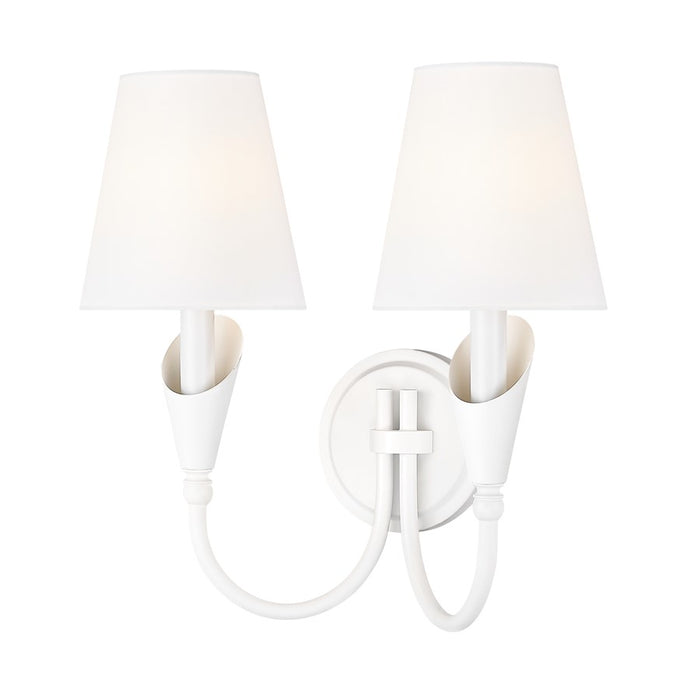 Z-Lite Claudelle 2 Light Wall Sconce, Textured White/White - 4014-2S-TW