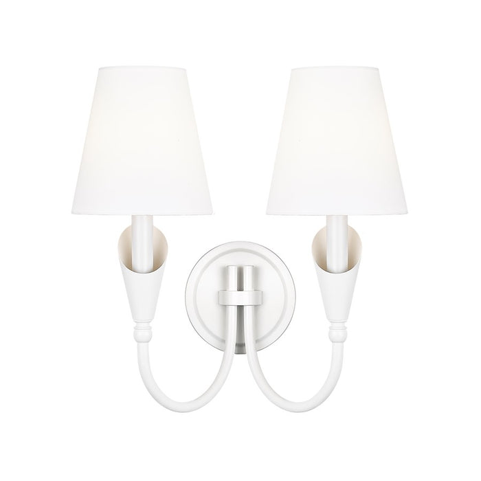 Z-Lite Claudelle 2 Light Wall Sconce, Textured White/White