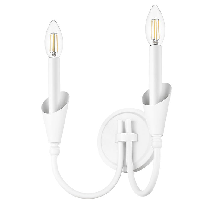 Z-Lite Claudelle 2 Light Wall Sconce, Textured White/White