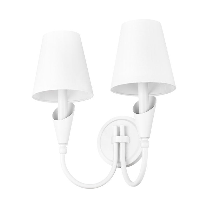 Z-Lite Claudelle 2 Light Wall Sconce, Textured White/White