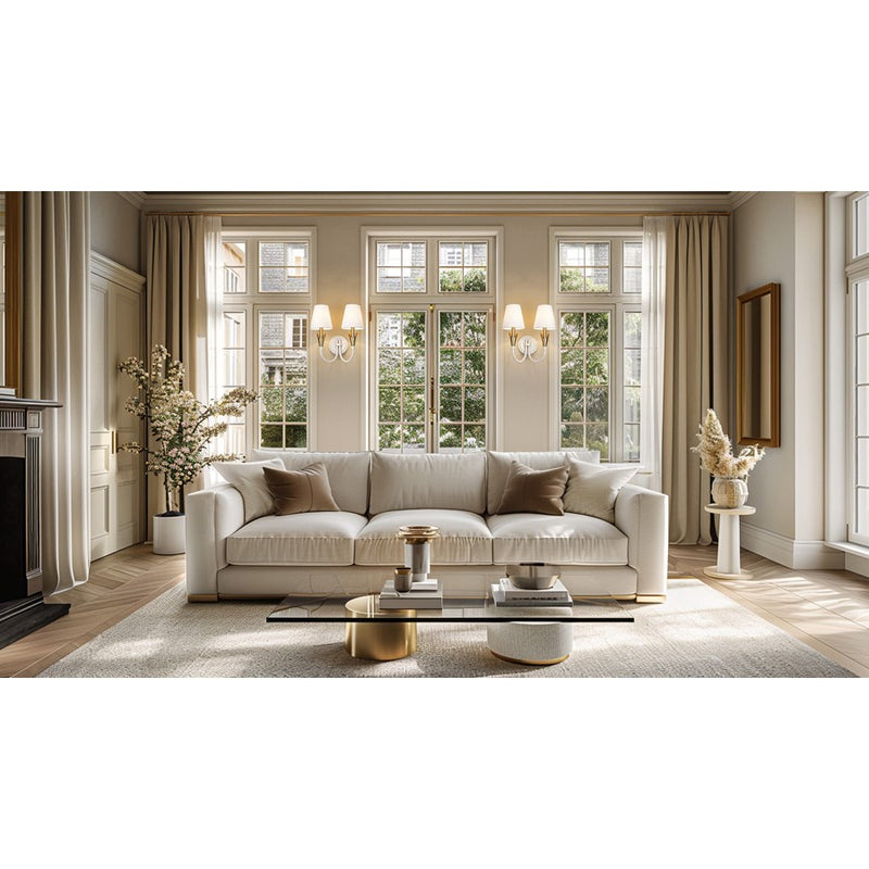 Z-Lite Claudelle 2Lt Wall Sconce, White/Modern Gold/White