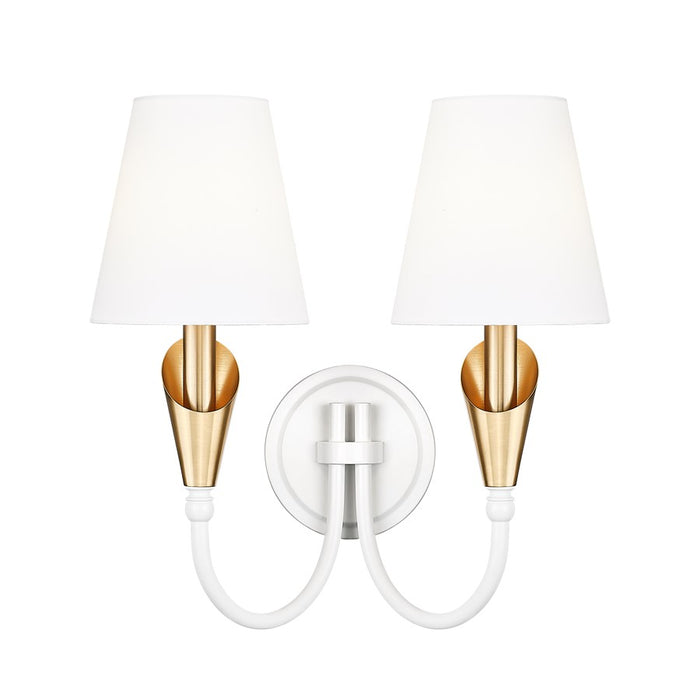 Z-Lite Claudelle 2Lt Wall Sconce, White/Modern Gold/White