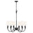 Z-Lite Claudelle 6 Light 32" Chandelier, Matte Black/White - 4014-32MB