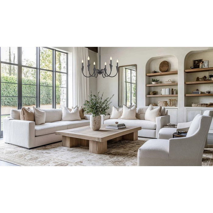 Z-Lite Claudelle 6 Light 32" Chandelier, Matte Black/White