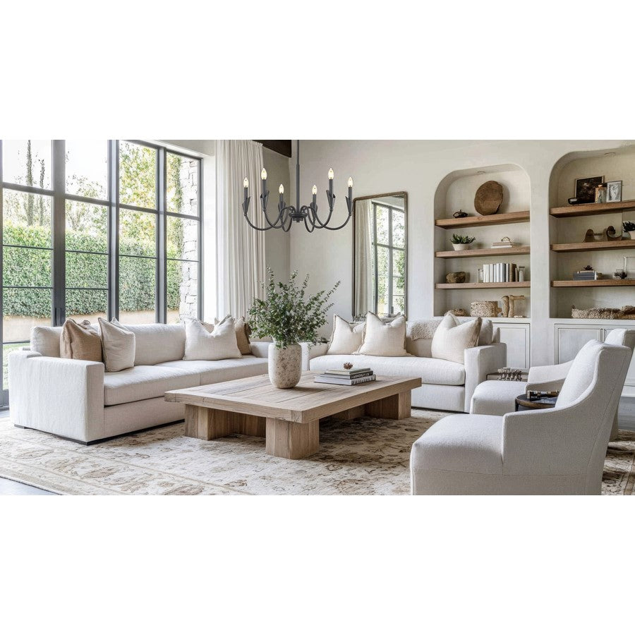 Z-Lite Claudelle 6 Light 32" Chandelier, Matte Black/White