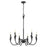 Z-Lite Claudelle 6 Light 32" Chandelier, Matte Black/White