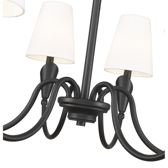 Z-Lite Claudelle 6 Light 32" Chandelier, Matte Black/White