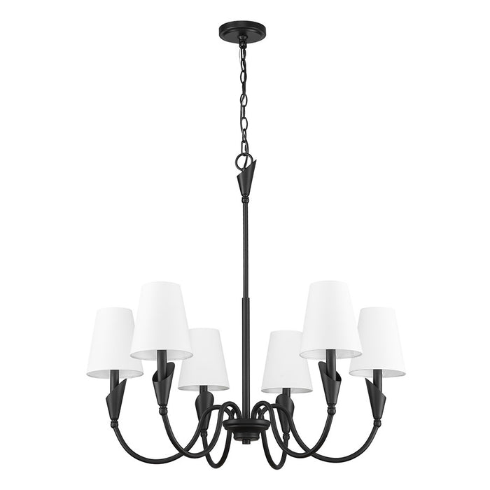 Z-Lite Claudelle 6 Light 32" Chandelier, Matte Black/White