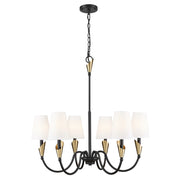 Z-Lite Claudelle 6Lt 32" Chandelier, Black/Modern Gold/White - 4014-32MB-MGLD