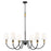 Z-Lite Claudelle 6Lt 46" Chandelier, Black/Modern Gold/White - 4014-46MB-MGLD
