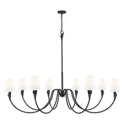Z-Lite Claudelle 8 Light Chandelier, Matte Black/White - 4014-65MB